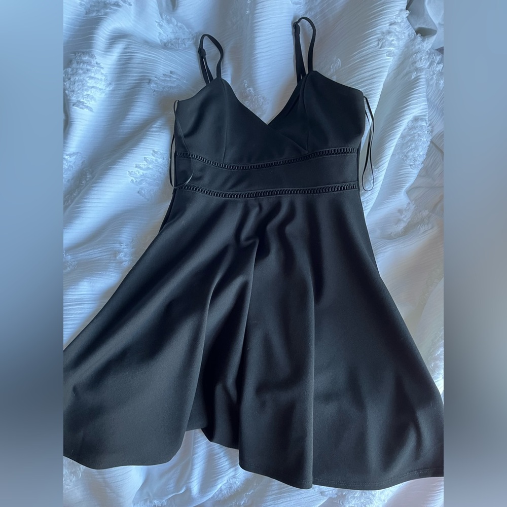 francesca’s black mini dress